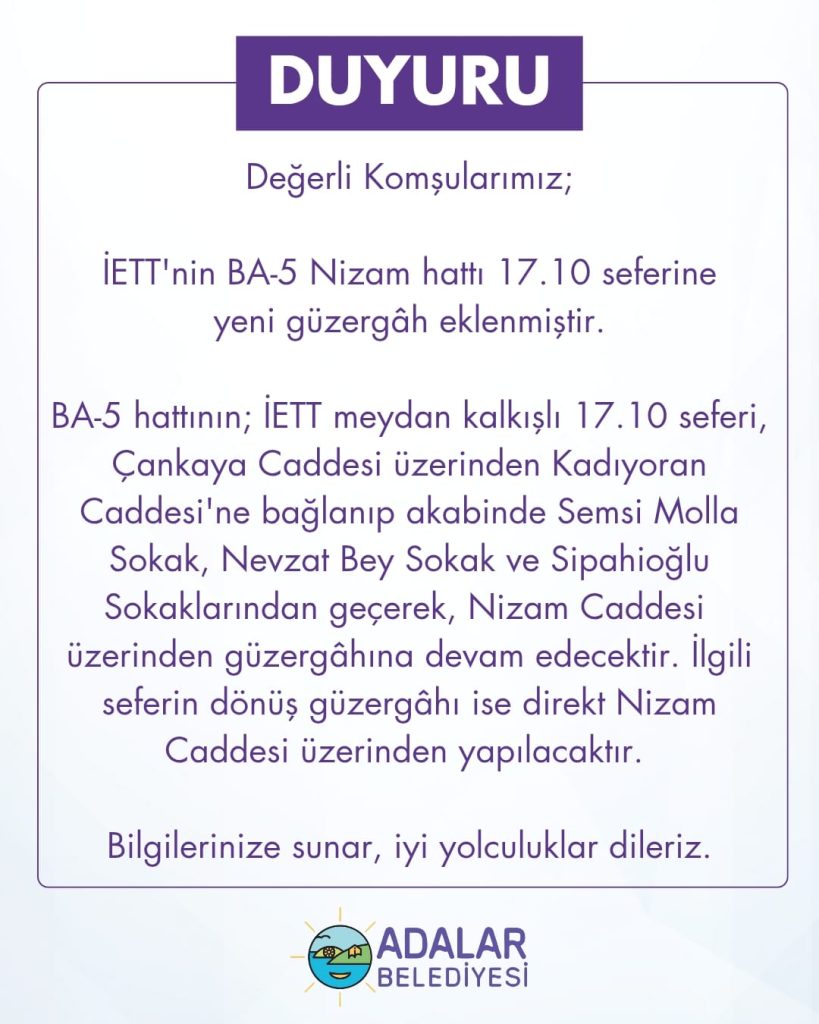İETT Güzergâh Değişikliği Hakkında
